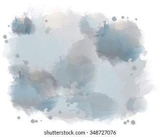 Vector bright blue watercolor stains