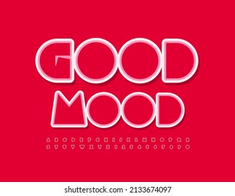 Tarjeta de luz vectorial Buen humor. Fuente de moda. Letras y números alfabéticos artísticos