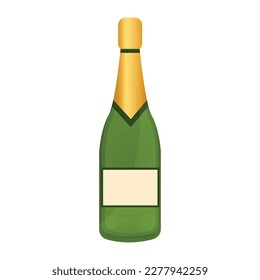 Vector bright cartoon image of champagne. The concept of parties, festivals and fun. A colorful element for your design.