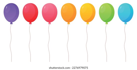 Vector bright cartoon image of festive balloons. The concept of parties, festival and fun. A colorful element for your design.