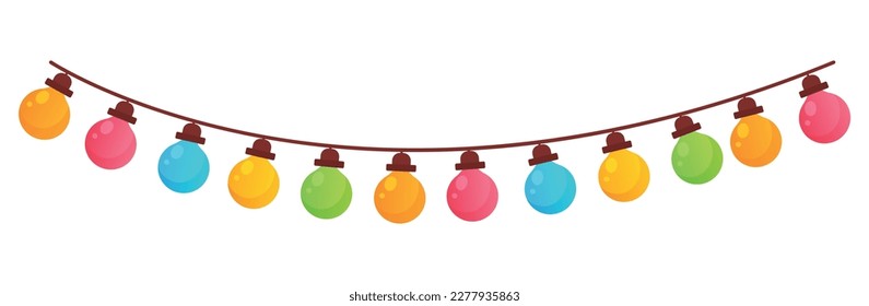 Vector bright cartoon image of garlands. The concept of parties, festivals and fun. A colorful element for your design.