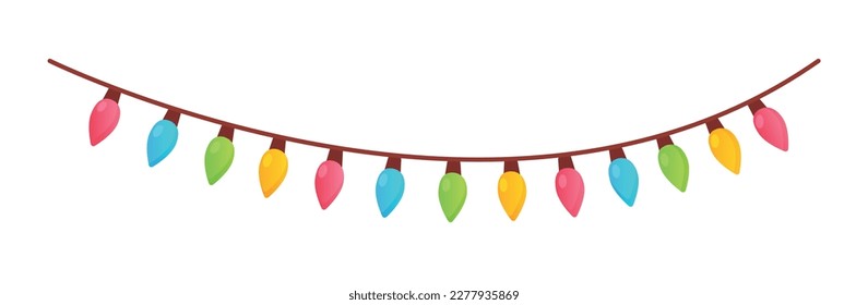 Vector bright cartoon image of garlands. The concept of parties, festivals and fun. A colorful element for your design.