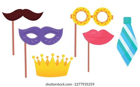 Vector bright cartoon image of a masquerade mask. The concept of parties, festivals and fun. A colorful element for your design.