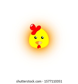 Vector bright chicken head logo.
