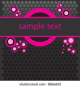 Vector - Banner rosa brillante con puntos de semitono retro