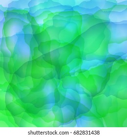 vector bright colored watercolor background - green and blue