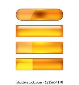 vector bright colored web buttons set - orange