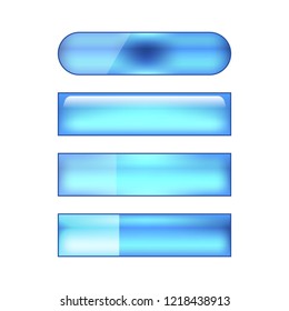 vector bright colored web buttons set - blue