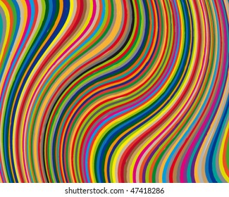 Vector bright and colorful background made of curved stripes