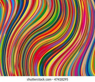 Vector bright and colorful background made of curved stripes