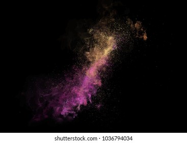 Vector bright colorful cosmos illustration. Abstract cosmic background with stars and galaxy.