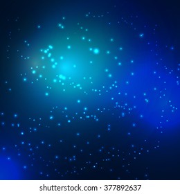 Vector bright colorful cosmos illustration. Abstract cosmic background with stars.