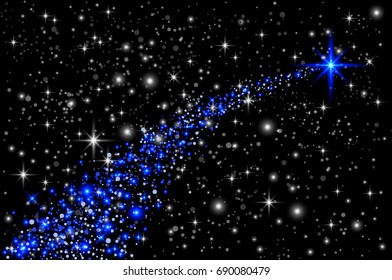 Vector bright colorful cosmos illustration. Abstract cosmic background with stars. art