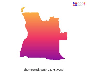 Vector bright colorful gradient of Angola map on white background. Organized in layers for easy editing.