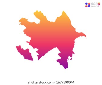 Gradiente colorido y vectorial del mapa de Azerbaiyán sobre fondo blanco. Organizado en capas para una edición sencilla.