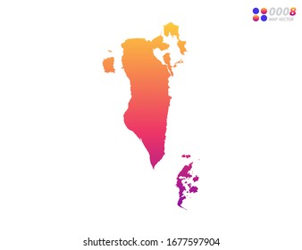 Vector bright colorful gradient of Bahrain map on white background. Organized in layers for easy editing.