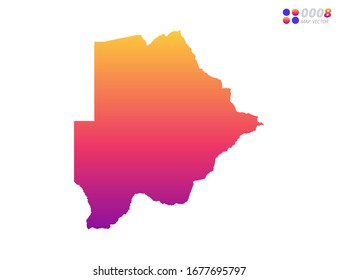 Vector bright colorful gradient of Botswana map on white background. Organized in layers for easy editing.