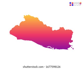 Vector bright colorful gradient of El Salvador map on white background. Organized in layers for easy editing.