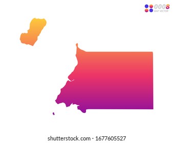 Vector bright colorful gradient of Equatorial Guinea map on white background. Organized in layers for easy editing.