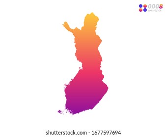 Vektorillustration hellbunter Farbverlauf-Verlauf von Finnland Karte auf weißem Hintergrund. Organisiert in Schichten für einfache Bearbeitung.