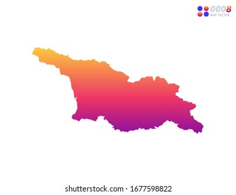 Vector bright colorful gradient of Georgia map on white background. Organized in layers for easy editing.