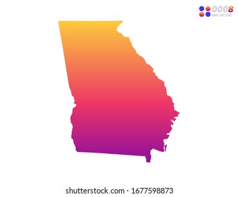 Vector bright colorful gradient of Georgia (USA) map on white background. Organized in layers for easy editing.