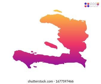 Vector bright colorful gradient of Haiti map on white background. Organized in layers for easy editing.