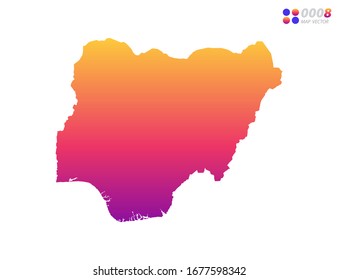 Vector bright colorful gradient of Niger map on white background. Organized in layers for easy editing.