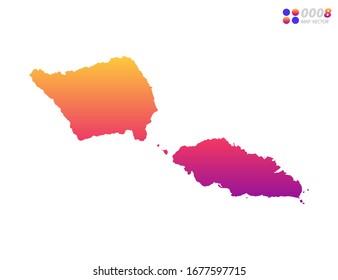 Vector bright colorful gradient of Samoa map on white background. Organized in layers for easy editing.