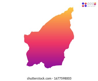 Vektorillustration heller Farbverlauf von San Marino Karte auf weißem Hintergrund. Organisiert in Schichten für einfache Bearbeitung.