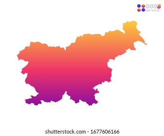 Vector bright colorful gradient of Slovenia map on white background. Organized in layers for easy editing.