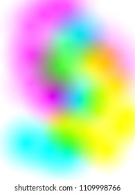 ilustración de colores vivos vectoriales con transiciones suaves entre los puntos de color: rosa, amarillo, azul, turquesa, morado. Variaciones de color divertidas e iridiscentes crean un diseño minimalista y holográfico