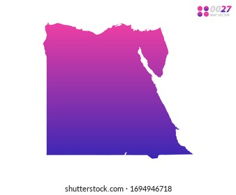 Vector bright colorful purple gradient of Egypt map on white background. Organized in layers for easy editing.