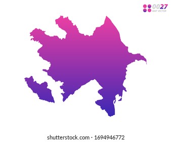 Vector bright colorful purple gradient of Azerbaijan map on white background. Organized in layers for easy editing.