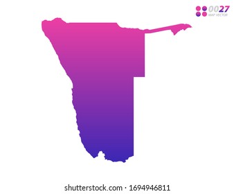 Gradiente violeta de color vectorial de Namibia mapa de fondo blanco. Organizado en capas para una edición sencilla.