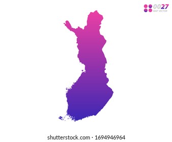 Vector bright colorful purple gradient of Finland map on white background. Organized in layers for easy editing.