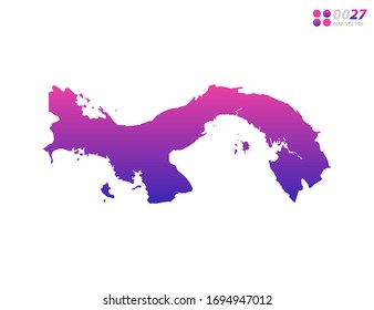 Vector bright colorful purple gradient of Panama map on white background. Organized in layers for easy editing.