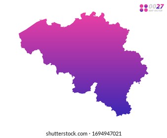 Vector bright colorful purple gradient of Belgium map on white background. Organized in layers for easy editing.