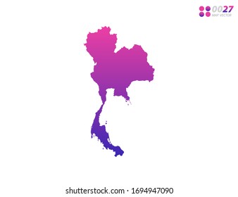 Vector bright colorful purple gradient of Thailand map on white background. Organized in layers for easy editing.