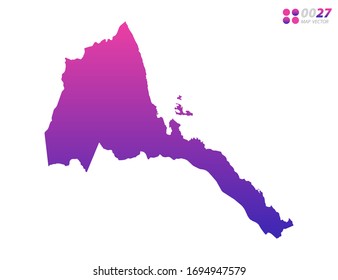 Vector bright colorful purple gradient of Eritrea map on white background. Organized in layers for easy editing.