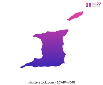 Vector bright colorful purple gradient of Trinidad and Tobago map on white background. Organized in layers for easy editing.