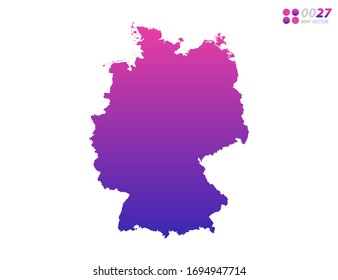 Vector bright colorful purple gradient of Germany map on white background. Organized in layers for easy editing.