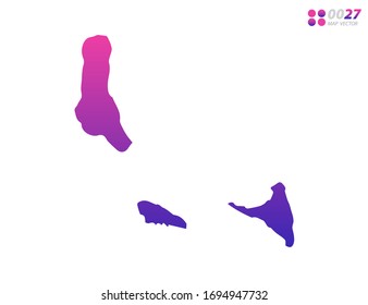 Gradiente violeta de color vectorial de Comoras mapa sobre fondo blanco. Organizado en capas para una edición sencilla.
