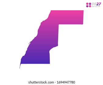 Vector bright colorful purple gradient of Western Sahara map on white background. Organized in layers for easy editing.