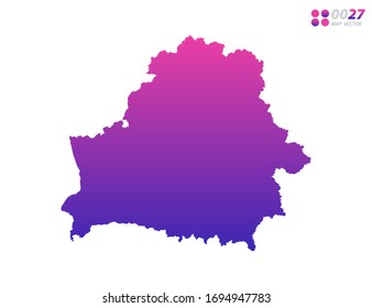 Vector bright colorful purple gradient of Belarus map on white background. Organized in layers for easy editing.