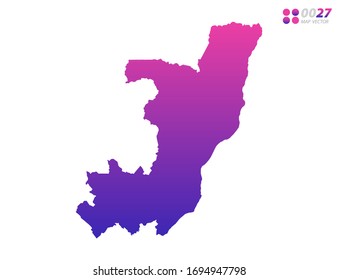 Vector bright colorful purple gradient of Congo map on white background. Organized in layers for easy editing.