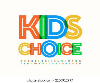 Vektorhelles Konzept Kinderwahl. Kreative Sammlung von Alphabet-Buchstaben und -Zahlen. Einzigartiger Aquarell-Schriftart