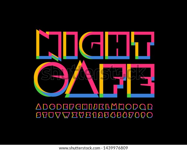 Vector Bright Creative Logo Night Cafe Stock Vector Royalty Free