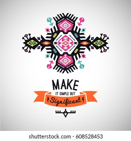 Vector bright decorative element on native ethnic style