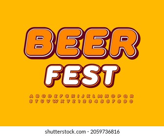 Festival de Cervezas Emblem brillante vectorial. Tipo de letra elegante. Letras y números alfabetos modernos